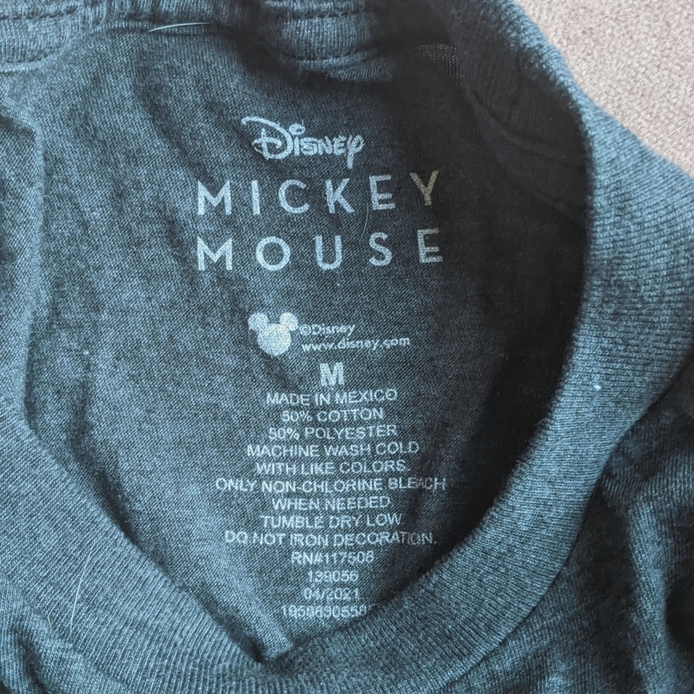 Adorable Vintage Design Mickey Mouse Gray Tee • Disney Merchandise • Rainbow - Picture 3 of 3
